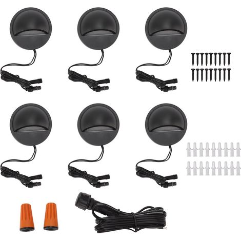 Ortviai Lampes LED étanches IP67 pour escaliers et terrasses – 6 pièces, 12-36 V, blanc chaud, aluminium/ABS (1/5)
