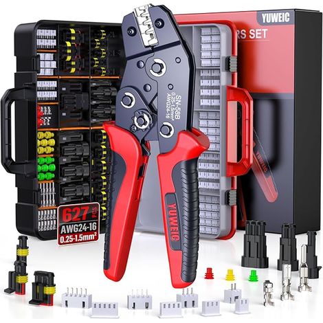 Kit de Pince à Sertir avec cosses et étanches, Coffret de transport pour automobile et électronique (1/5)