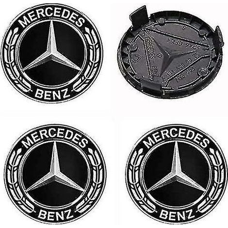 CREA 4 Pieces Center Caps Compatible With Mercedes Benz 75mm Center Wheel Cover Abs Car Accessories (1/5)