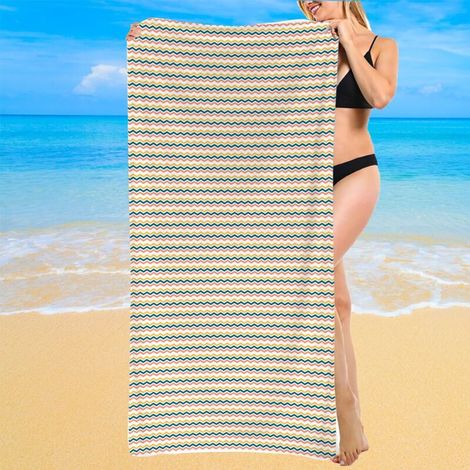 Serviette de bain microfibre séchage rapide, rayures tendance (1/5)