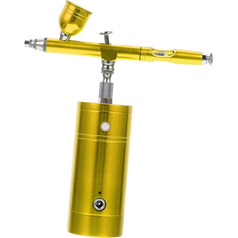 Kit Aérographe Rechargeable Portable Double Action Or, Compresseur USB Intégré, pour Artistes Débutants, Décoration Gâteaux, Maquillage, Loisirs Créatifs, Utilisation sans Fil (1/5)
