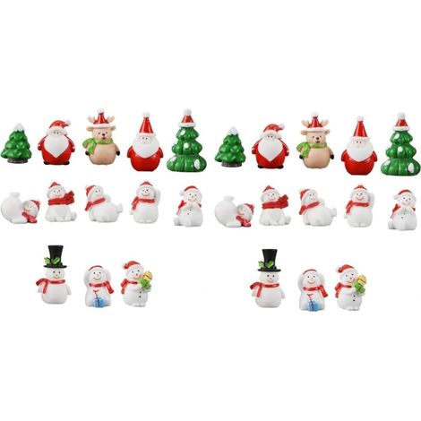 26pièces Décoration De Noël Résine Ornements Miniatures pour Paysage Accessoires Photo Festifs pour Bureau Et Maison (1/5)