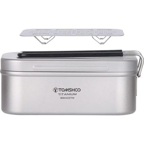 TOMSHOO 800 ml Titan-Lunchbox mit Dampfeinsatz für Outdoor-Camping