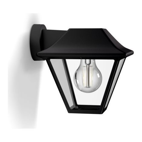 Aplique descendente alpenglow negro ip 44 sin bombilla