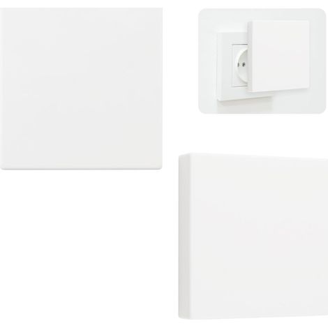 Lot de 2 plaques murales vierges en plastique sans vis 90 x 94 mm (blanc/surélevé) (1/5)