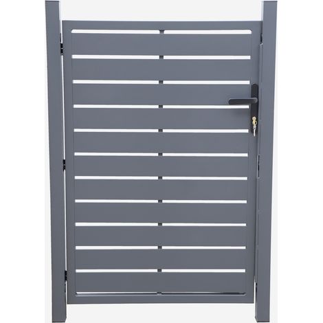 Puerta de jardín de aluminio con cerradura y manija (1/5)