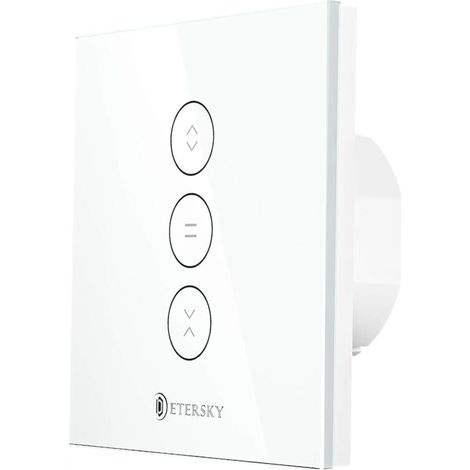 Interrupteur connecté pour volet roulant – Compatible Alexa et Google Home – Matériau ABS retardateur de flamme – Écran tactile LED – Wancle