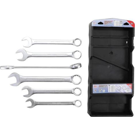 Jeu de Clés Mixtes Extra Longues 34-50 mm - 6 pcs - Acier Résistant pour Usage Professionnel, Zones Difficiles - D-Work