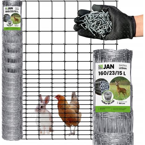 Grillage forestier épais 160/23/15 L 50 m offert pour poulaillers et orignaux sauvages