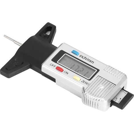 Jauge de profondeur de filetage de roue 025,4 mm/1 pouce, pour pneus de voiture, usage multiple, blanche (1/5)