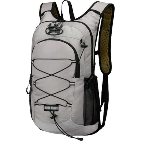 Leichter Fahrradrucksack, wasserabweisend, Campingrucksack, Wanderrucksack, Tagesrucksack zum Wandern und Klettern, Grau