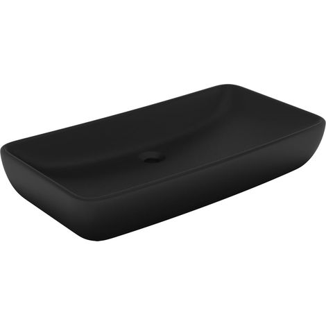 Lavabo de luxe rectangulaire Noir mat 71x38 cm Céramique