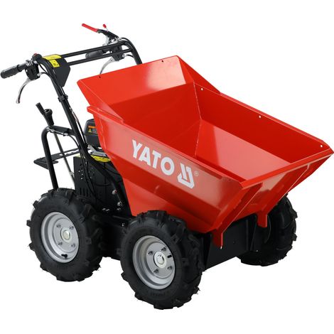 Mini-dumper à essence, brouette motorisée 4,1 kW/5,58 ch 300 kg, 136x74x95 cm, 196 cm³ (1/5)