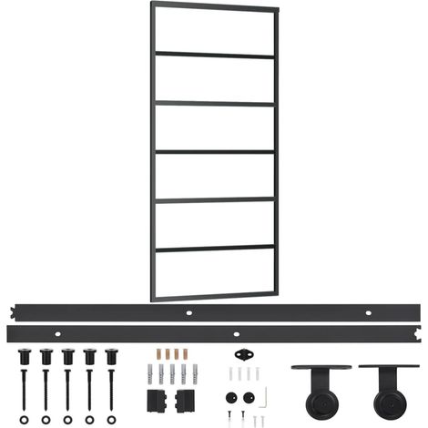 Maison Exclusive - Porta Scorrevole con Kit Montaggio Vetro ESG Alluminio 90x205cm