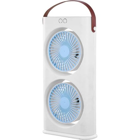 Ventilateur Silencieux Ultra Puissant, Ventilateur Portable Ventilateur Bureau, 3 Vitesses de Ventilation Réglables, Réglable à 90°(Blue) (1/5)