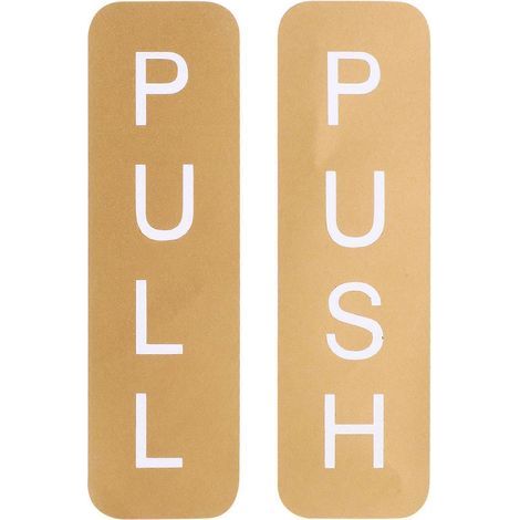 1 paire de panneaux adhésifs « Pousser/Tirer » pour porte d'entrée (maison).-17.00X5.00X0.10CM-Golden (1/4)