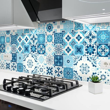 Sticker Mural Carrelage Adhésif Cuisine et Salle de Bain Carrelages Azulejos - 24 Sticker Tiles de 15x15 cm (1/5)