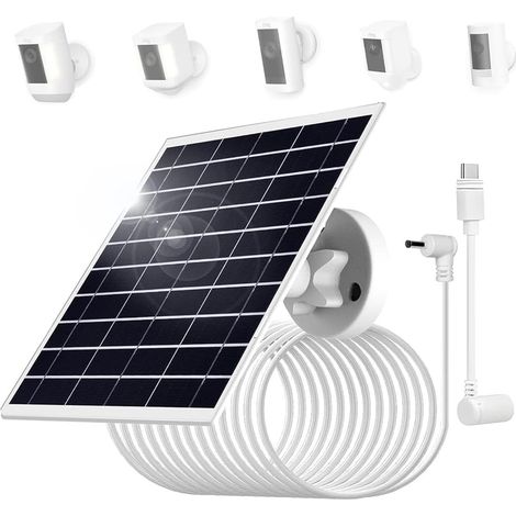 Panneau solaire 8W/5V, charge rapide, régulateur de tension intégré PCB, équipement de protection, IP65 pour appareil photo Ring avec batteries rechargeables intégrées (caméra de mise au point, caméra (1/5)