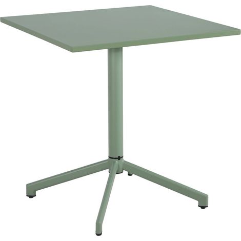 Square folding bistro garden table, steel seats 2 Sage Green 70x70x74 cm - Chiara