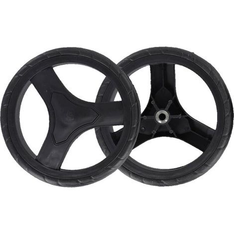 Lot de 2 roues de rechange en caoutchouc et plastique de grand diamètre pour chariot de courses et accessoires de chariot, roulement lisse (1/4)