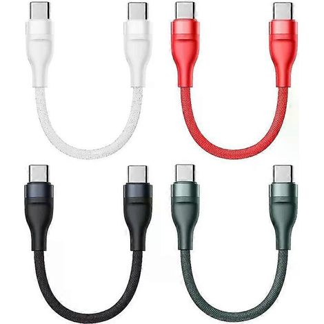 66-W-USB-C-Kurzladekabel (25 cm) für schnelles Laden und Datenübertragung (480 Mbit/s), nylonummanteltes Kabel (25 cm) (1/4)