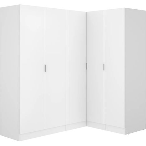 Armadio angolare 5 ante L173 cm Bianco - LISTOWEL (1/5)