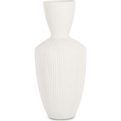VASO CERAMICA STRIPED BIANCO H.47 BIZZO TTO (1/2)