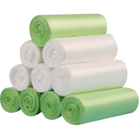 200 sacs poubelles biodégradables, sacs poubelles compostables biodégradables de 20 litres d'épaisseur pour la nourriture, la maison, la cuisine, le bureau, la maison, les déchets de jardin pour anima (1/4)