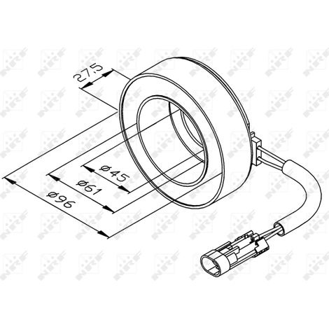 Bobine, embrayage magnétique (compresseur) NRF 38470 ALFA ROMEO 09225560