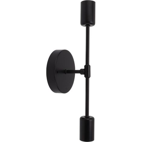 Beyamis Douille double E27/E26 en fer noir moderne 85-265V pour applique murale, idéale pour salon, salle de bain ou dressing. (1/5)