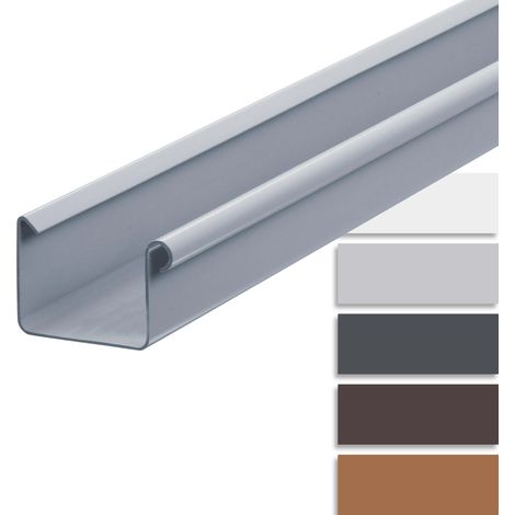 Gouttière PVC 200 cm en forme caisson – Accessoire pour gouttière – Largeur 115 mm – Résistant aux intempéries et aux UV