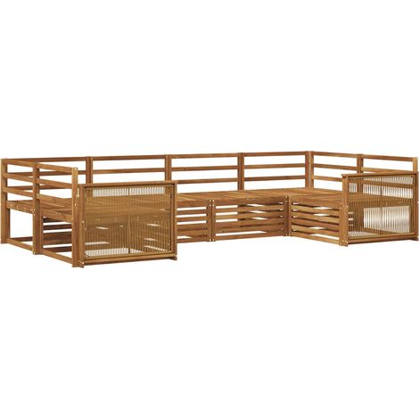 Outdoor-Sofagarnitur 6 stk. Natur Massivholz Akazie vidaXL (1/5)