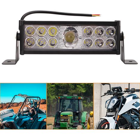 Feux LED pour voiture, double rangée, bicolore, lumière blanche + jaune, 10 pouces, 120 W (D0067) (1/5)