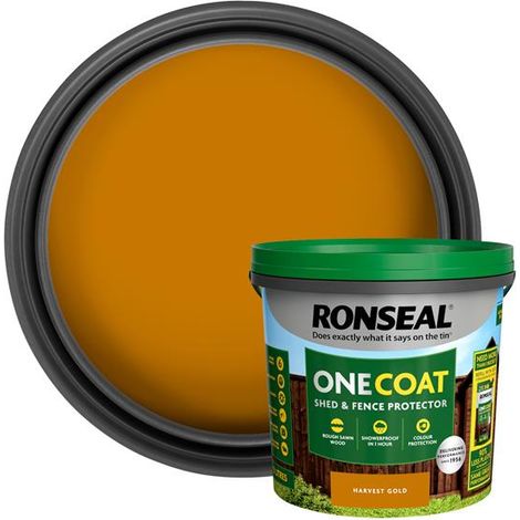 Ronseal One Coat Shed & Fence Protection Harvest Gold 5 litre RSLOCFLHG5LN (1/2)