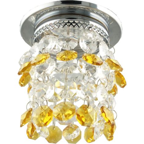 Spot encastré chrome rond cristaux MR16 50W Candellux