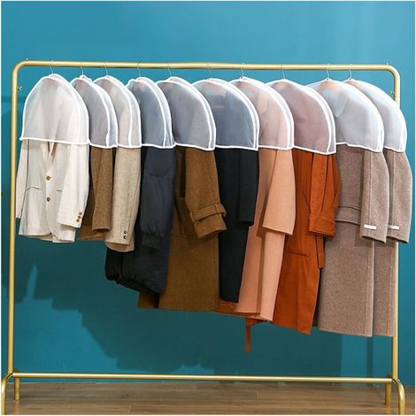 Housses de Vêtements, 10 Pièces Housse Vetement, Housse Vetements à Suspendre Transparent, Sac Rangement Vetement Convient aux Chemises, Costumes, Robes, Manteaux