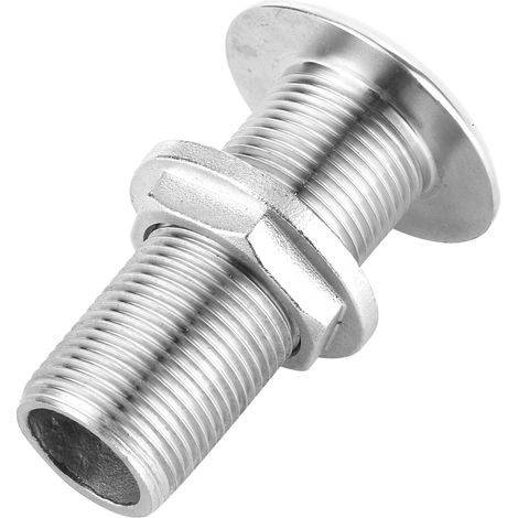 Raccords cannelés en acier inoxydable 316 pour tuyau d'évacuation d'eau traversant la coque, pour bateaux à rames et yachts. Diamètre intérieur : 1/2 pouce (pour tuyau de bateau de 2 pouces). (1/5)