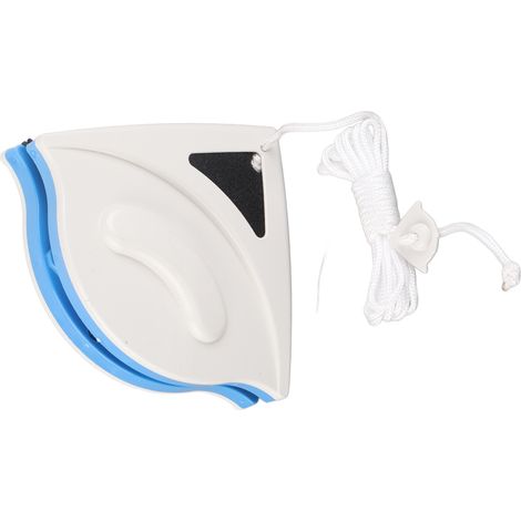Nettoyeur de vitres double face avec coque en plastique ABS et essuie-vitres magnétique en caoutchouc pour fenêtres de maisons et d'immeubles de grande hauteur, bleu (1/5)