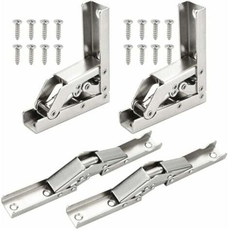 4 PCS Charnières Pliant 90 Degré Plein Recouvrante Charniere Porte en Acier Inoxydable Charniere Meuble Cuisine Invisible avec 16 Vis pour Fermeture d’Armoire de Porte Placard 6.86.82.2cm (1/5)