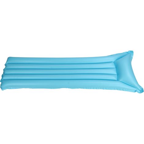 Lit flottant gonflable pour enfants, motif dessin animé, en PVC épais, bleu uni. (1/5)