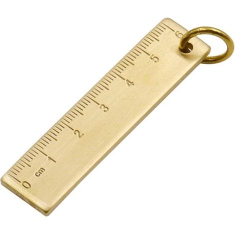 Mini règle en cuivre de 65 mm, outil mesure portable laiton pour (1/5)