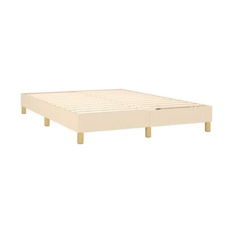 Sommier champignon avec matelas LED, couleur crème, 140 × 200 cm, tissu, tissu doux et respirant, éclairage led d’ambiance, meuble de chambre, design contemporain, montage facile (1/5)