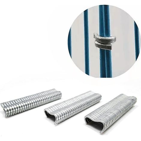 2400 clous en forme de M pour l'installation de cages à animaux, clips et boucles métalliques pour poulaillers. (1/5)