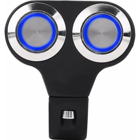 Interruptor de manillar de motocicleta de 7/8 pulgadas (22 mm), interruptor universal de encendido/apagado para freno de manillar, faro, luz antiniebla, interruptor de puño (C: Tipo de reinicio automá (1/5)