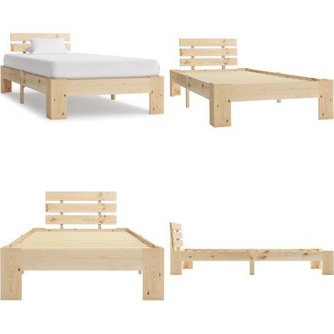 Giroletto senza Materasso 100x200 cm in Legno Massello di Pino - Letto in legno - Letto senza materasso