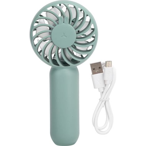 Ventilateur de Voyage Portable USB Rechargeable 3 Vitesses Vert Noir (1/5)