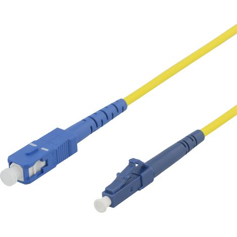 Jarretière fibre optique OS1/2, LC-SC, 9/125, monomode, LSZH, 1 m, pour liaison et raccordement de réseau fibre optique (1/3)