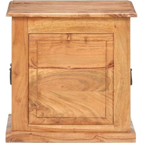 Boîte de Rangement en Bois d'Acacia Massif 40x40x40 cm – Caisse de Stockage Robuste avec Couvercle pour Maison, Bureau et Décoration (1/5)