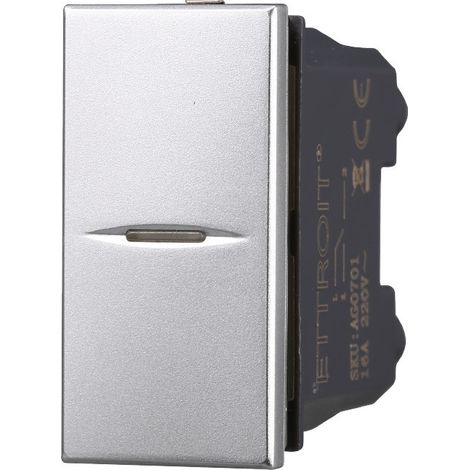 ETTROIT AG0501 Axialschalter 1Platz 1P 16A Unipolare graue Farbe, kompatibel mit Bticino Axolute