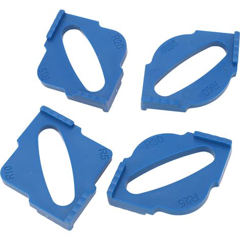 Lot de 4 gabarits de congruence pour routeur à rayons arrondis R5 R10 R15 R20 R25 R30 R35 R40 en ABS (1/5)
